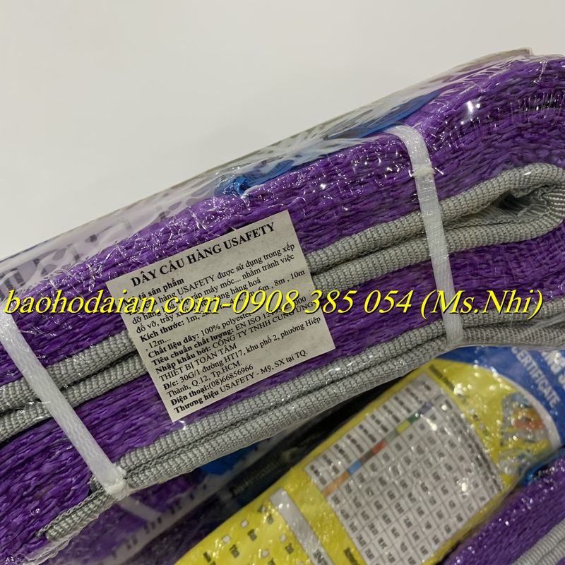 Dây cẩu hàng cáp vải bản 25mm thể trọng cẩu 1 tấn - chính hãng Usafety
