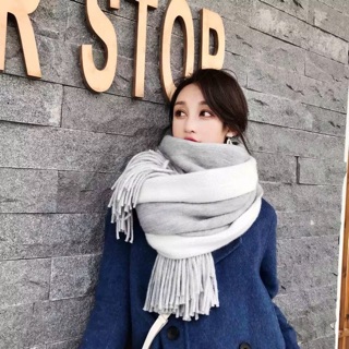 Khăn chất len cashmere 2 màu siêu mềm