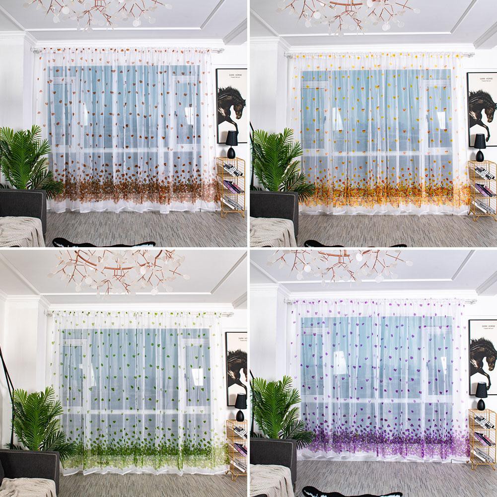 Flh 100X120 Cm Hoa Hoa Văn Hình Lá Sheer Rèm Vải Tuyn Cửa Sổ Nhà Khách ...