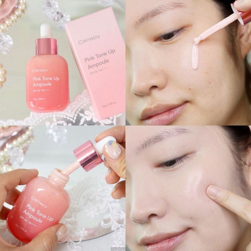 Mẫu thử Serum Chống Nắng Nâng Tone Trắng Hồng Da Pink tone up ampoule SPF 50 Gói 1ml
