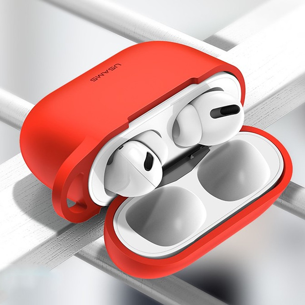 Airpods Pro Case Ốp Bảo Vệ Silicon Cho Airpods Pro Hiệu Usams kèm móc treo