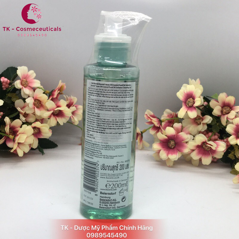 Sữa Rửa Mặt Eucerin Eucerin Pro ACNE Solution Cleansing Gel Cho Da Dầu Mụn