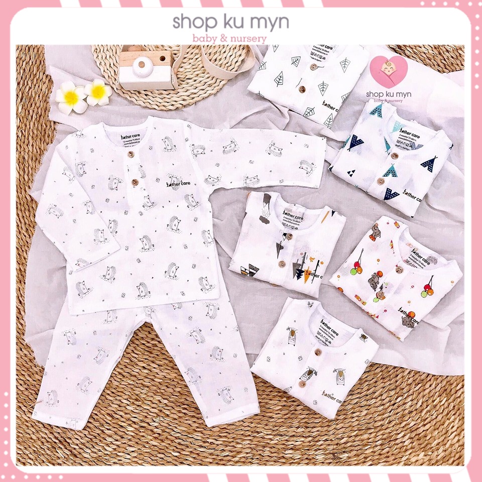 Bộ dài tay bổ trụ vải xô Father care