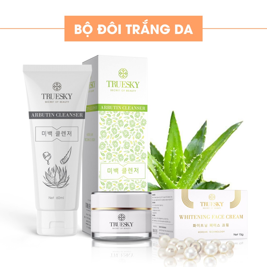 Bộ sản phẩm làm trắng và dưỡng ẩm da mặt Truesky gồm 1 kem dưỡng trắng da mặt 20g + 1 sữa rửa mặt dưỡng ẩm 50g | BigBuy360 - bigbuy360.vn