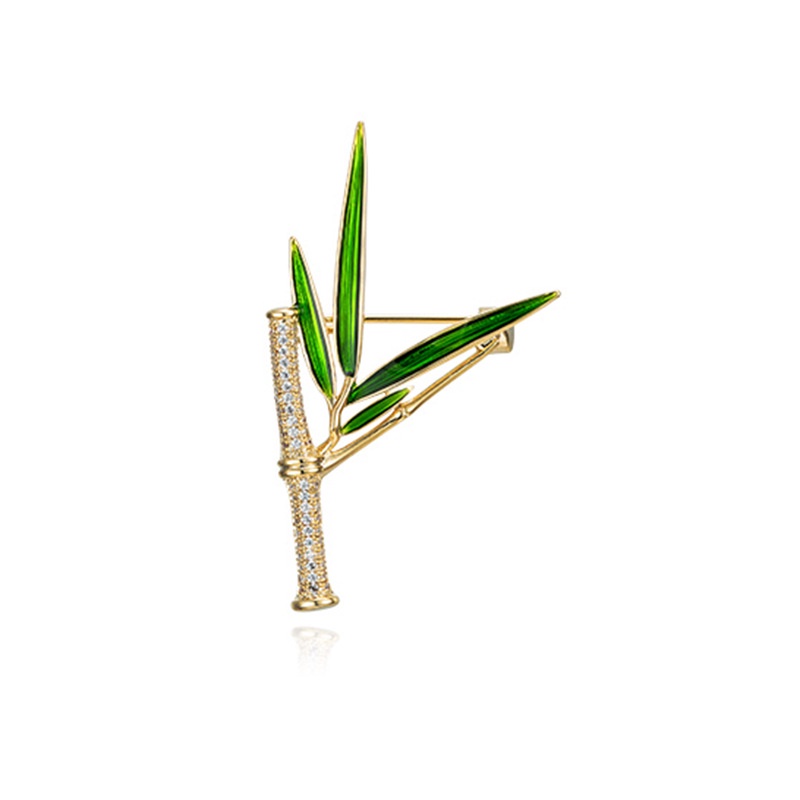 Trâm Cài Áo Hình Cây Tre Đính Đá Thời Trang Thanh Lịch Dành Cho Nữ