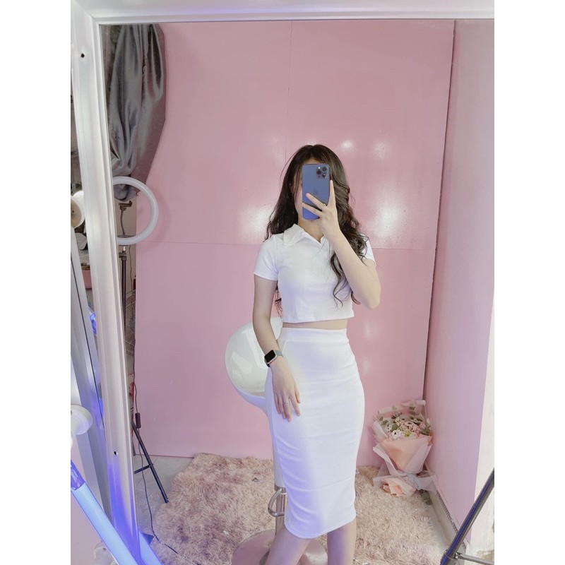 [Mã WAMT1505 giảm 10K đơn 0K] Set đầm váy body kèm áo croptop cổ bẻ mới 2021 | BigBuy360 - bigbuy360.vn