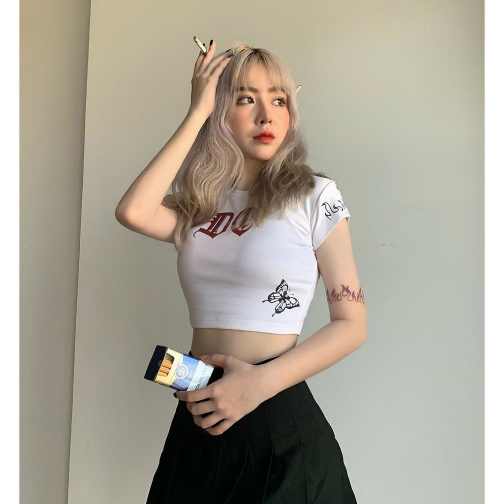 [Mã FAMAYWA giảm 10K đơn 50K] Áo Croptop BUTTERFLY D.G Body Ôm Mềm Mát - VIET_STAR | BigBuy360 - bigbuy360.vn