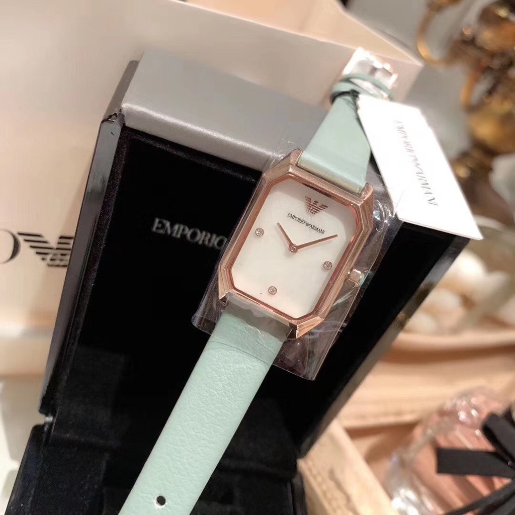 Đồng hồ đeo tay nữ mặt vuông size 24MM dây da ARMANI cao cấp
