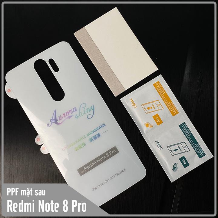 Miếng Dán PPF Xiaomi Redmi Note 8 Pro Mặt sau Trong suốt + Ánh 7 Màu