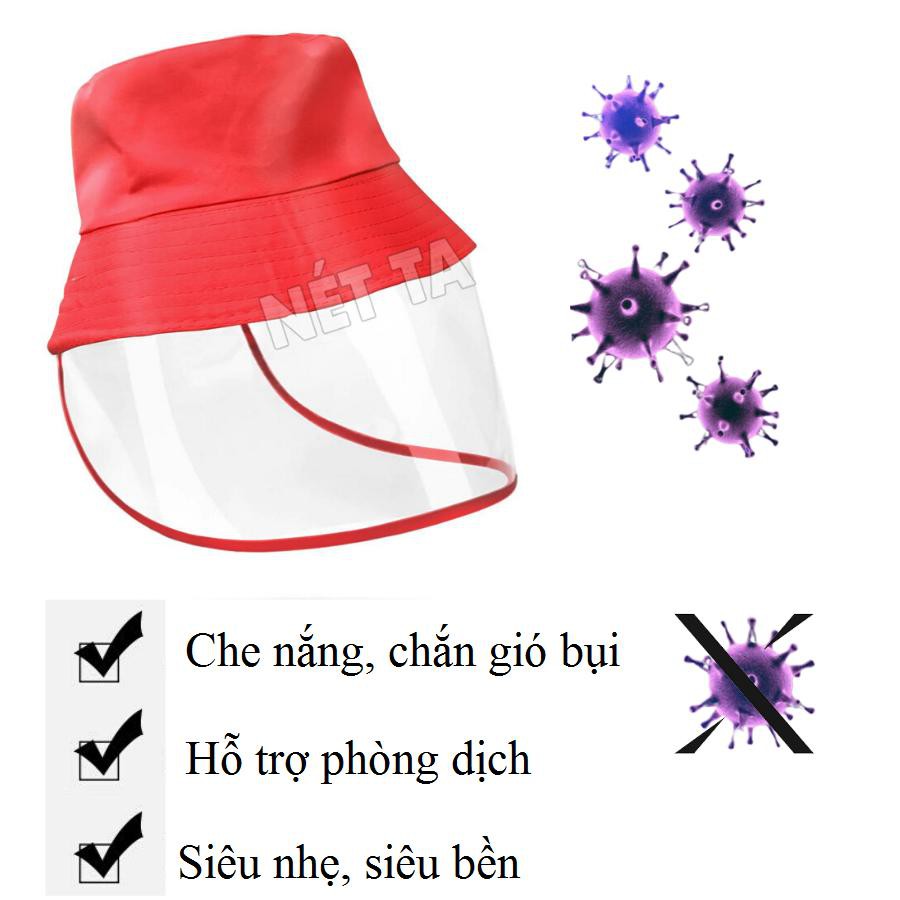 Nón chống dịch,che nắng,ngăn giọt bắn,bảo vệ toàn diện mũ bảo hộ Nét Ta
