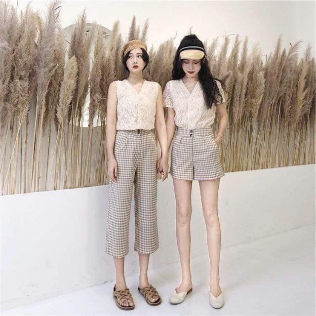 Bộ quần kẻ áo zen