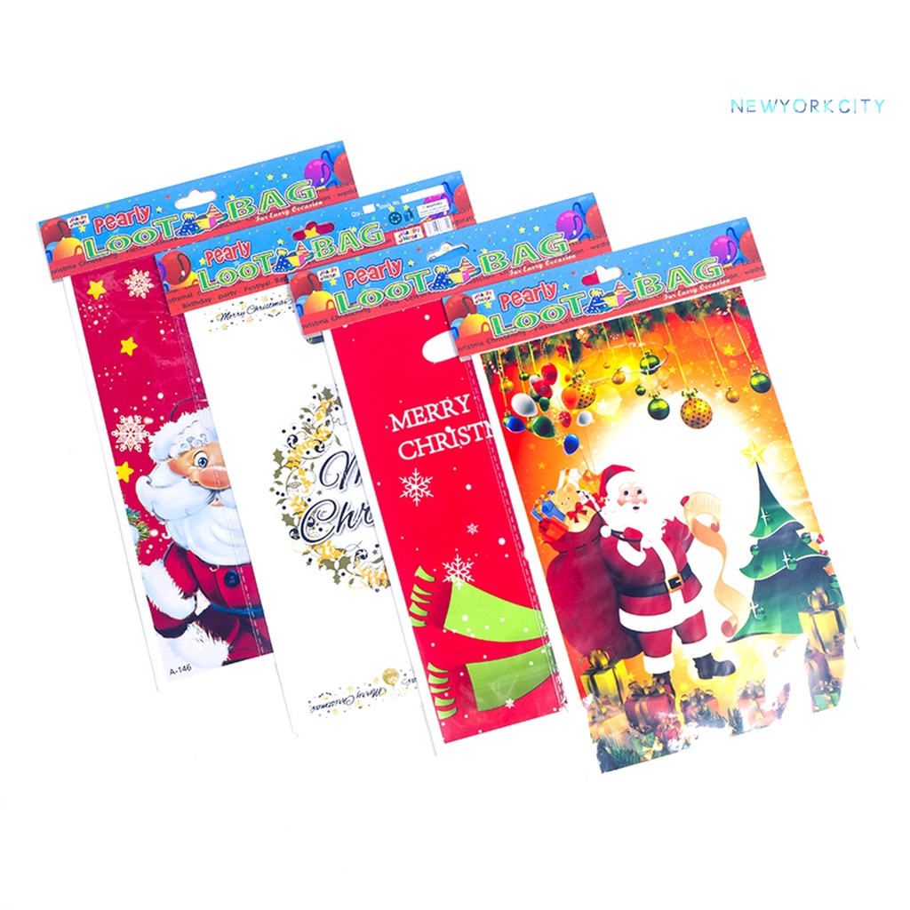 Set 10 Túi Đựng Kẹo Dùng Một Lần Họa Tiết Giáng Sinh Dễ Thương