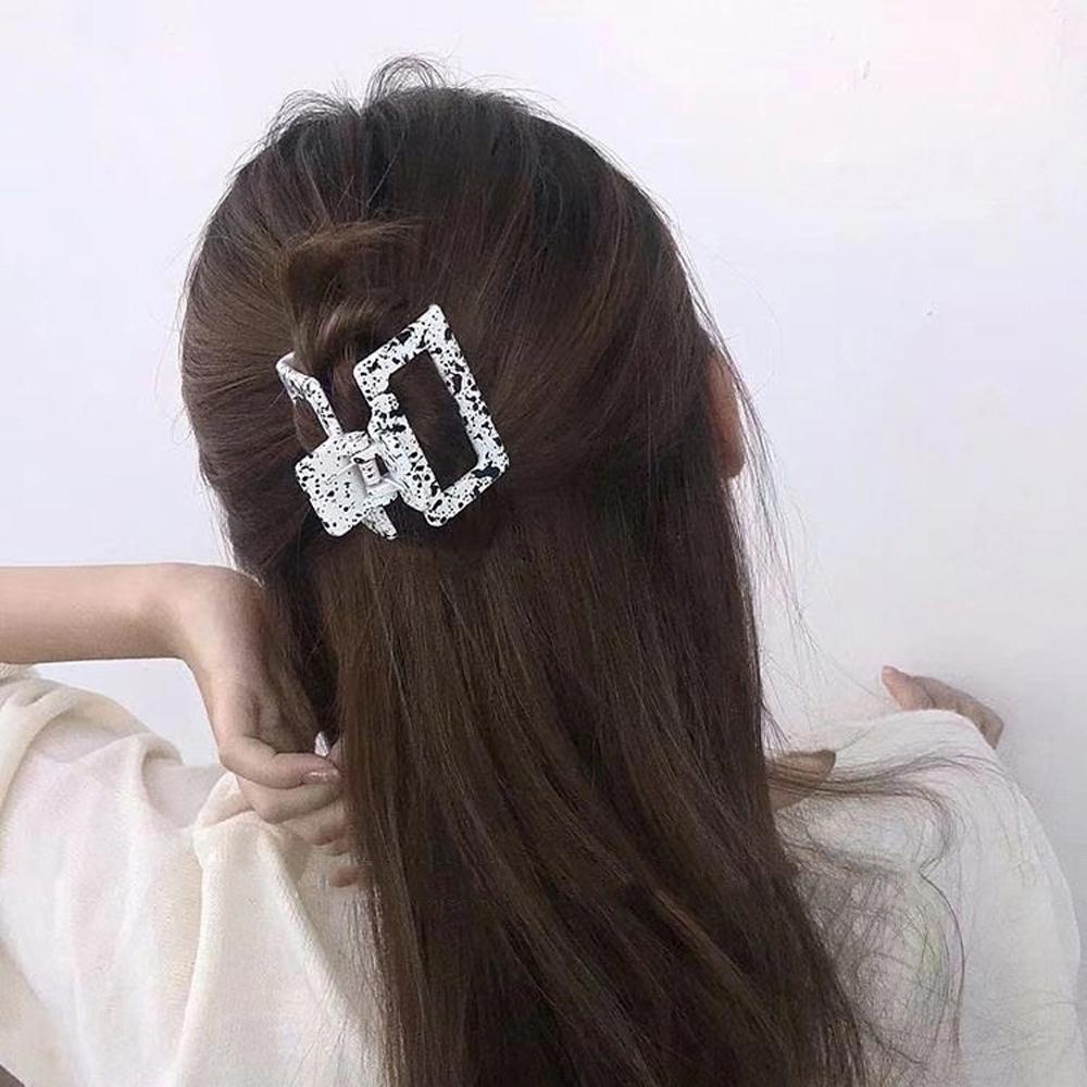 JARRED Giá Đỡ Kẹp Tóc Càng Cua Chất Liệu Acrylic Họa Tiết Chấm Bi Phong Cách Vintage Hàn Quốc