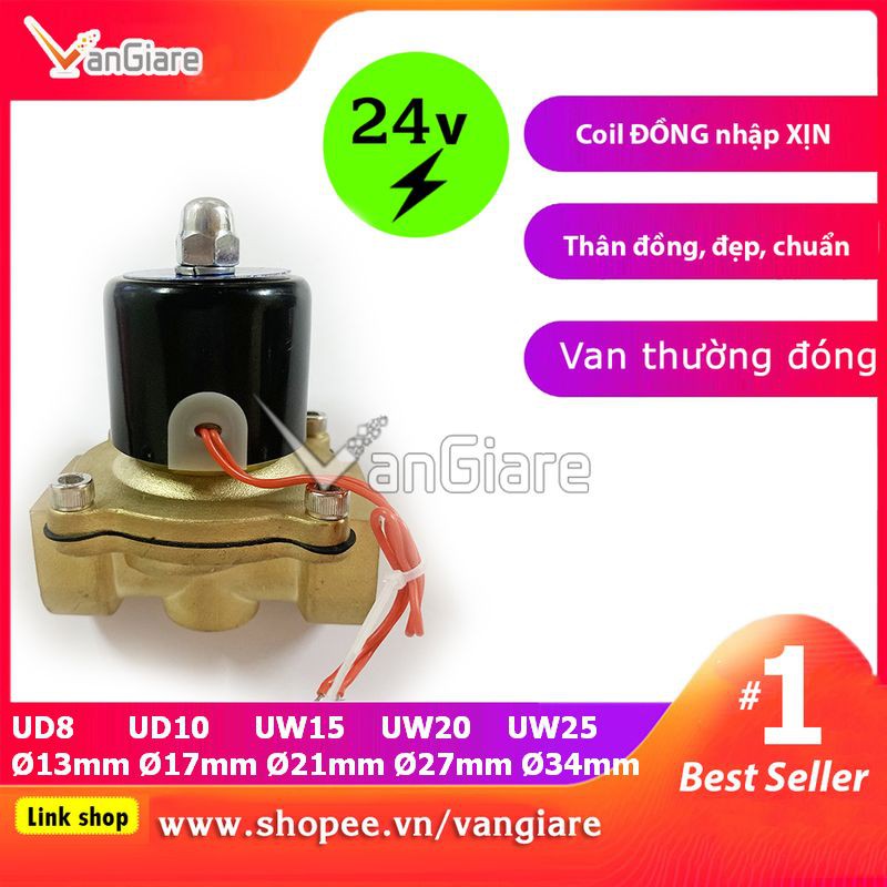 [Van đẹp, đúng hiệu] Van điện từ 24v DC UniD 13mm/17mm/21mm/27mm/34mm