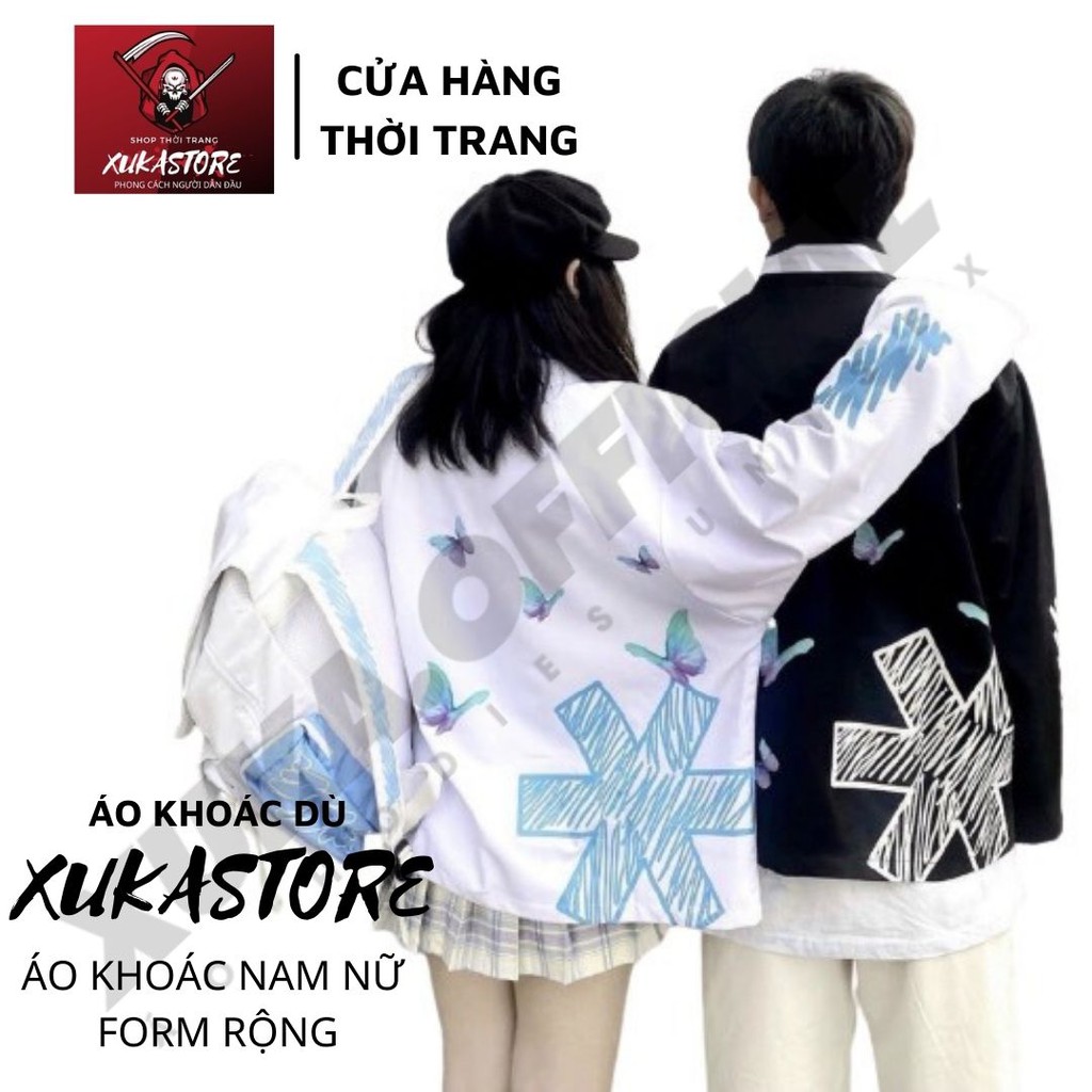 Áo Khoác Dù Chống Nắng XUKA SHOP Dành Cho Nam Cho Nữ Có 2 Màu Unisex Form Rộng In Hình Jacket Banawa