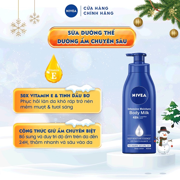 Sữa Dưỡng Thể Nivea  600ml Phục Hồi Hư Tổn & Dưỡng Ẩm Chuyên Sâu Nivea Intensive Moisture Body Milk