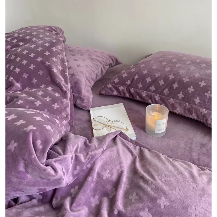 🍇🍇 Sét Chăn Ga Gối Nỉ Len CASHMERE 4 Món Chất Siêu Đẹp Ấm Áp Và Mềm Mịn - Mã KG117 🍇🍇 | BigBuy360 - bigbuy360.vn