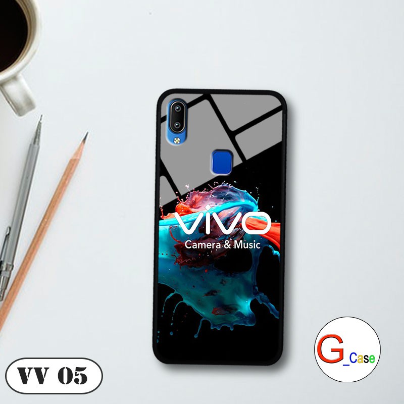 Ốp lưng Vivo Y91/ Y93/ Y95 - lưng kính in logo hãng điện thoại