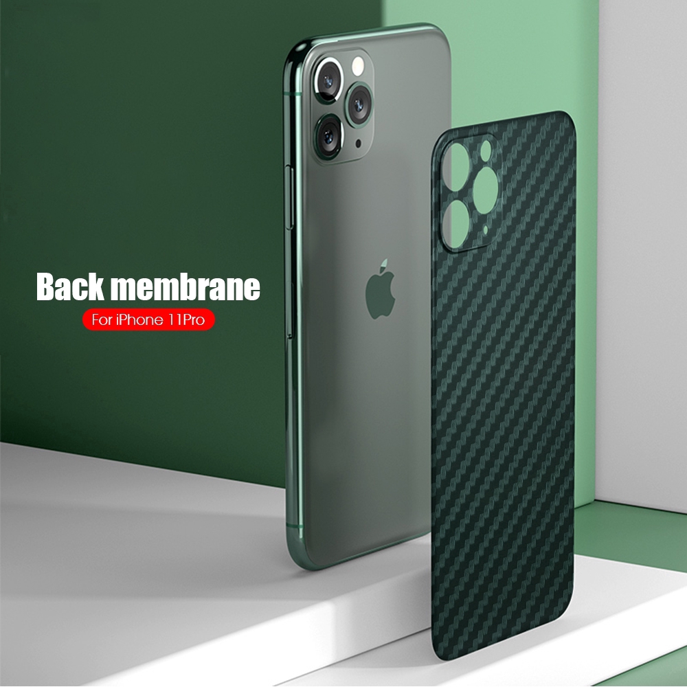 Sticker sợi carbon bảo vệ mặt sau điện thoại iPhone 11 Pro Max màu đen siêu mỏng