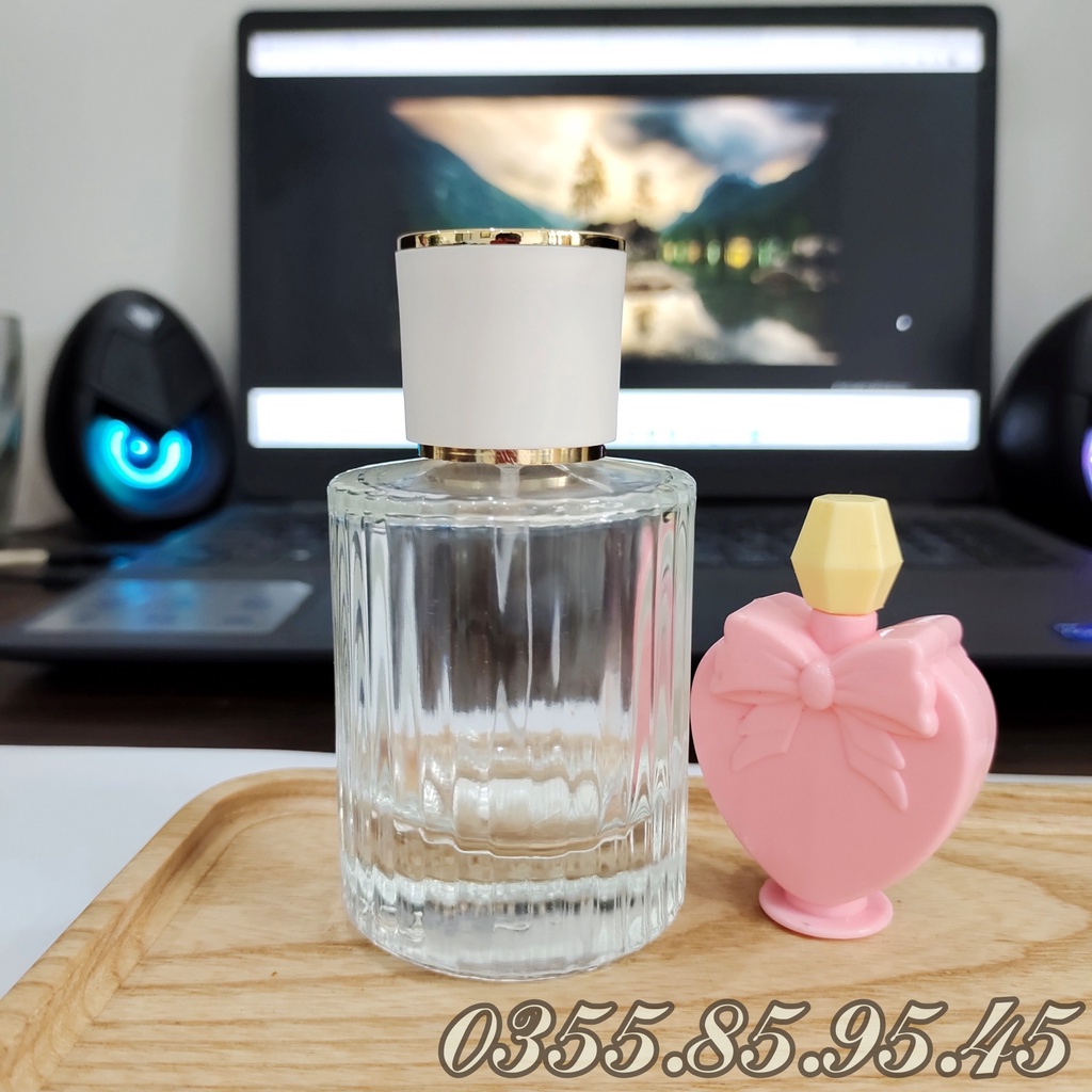 Chai lọ đựng nước hoa, ống bơm nước hoa thủy tinh cao cấp dạng TRÒN CÓ VÂN dung tích 30ml, 50ml dạng phun sương, du lịch