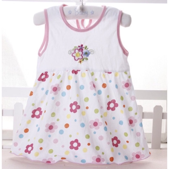 Áo váy cotton bé gái dưới 2 tuổi