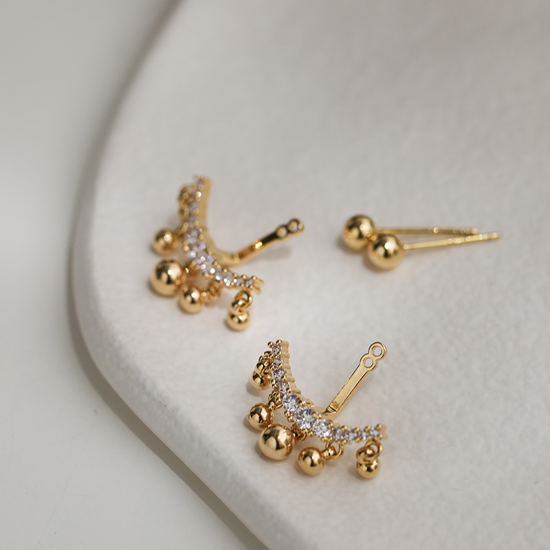 Bông Tai Xỏ Hạt Kim Cương Lấp Lánh Phong Cách Hàn Quốc Cổ Điển Dành Cho Nữ