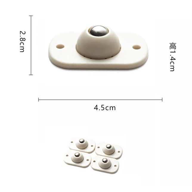 Bộ 4 Bánh Xe Dán Di Chuyển Thùng Hộp Xoay 360 Độ