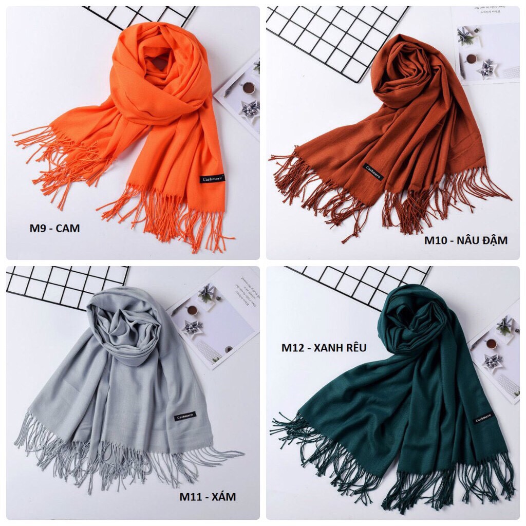 KHĂN QUÀNG CỔ CASHMERE MÀU TRƠN CỰC MỊN ĐẸP freeship  Khăn len cao cấp 12 màu loại đẹp ( ảnh thật và video ) | BigBuy360 - bigbuy360.vn