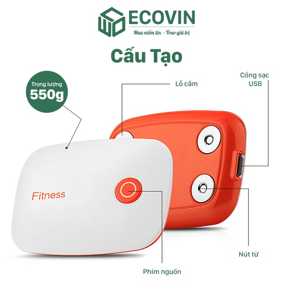 Đai massage bụng, máy tập bụng ems, máy rung giảm mỡ bụng kết nối app Fitness 1102