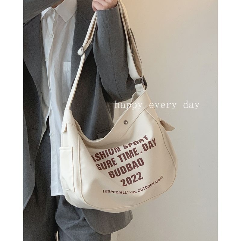 Túi Đeo Chéo Canvas Mẫu Mới Phong Cách Unisex Cá Tính Năng Động Giới Trẻ Đi Học Đi Chơi - Hazis Store