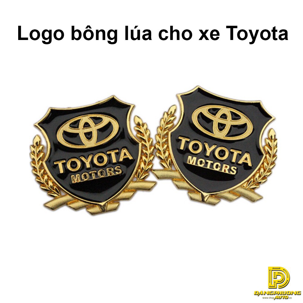 Combo 2 chiếc logo bông lúa dán hông xe - bằng kim loại