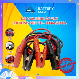 Dây Câu Bình Ắc Quy Ô Tô, Tiết Diện Lớn Chịu Tải Dòng 1000A/2000A, Dài 4 Mét/dây, Dùng Làm Dây Kích Bình Ắc Quy Ô Tô