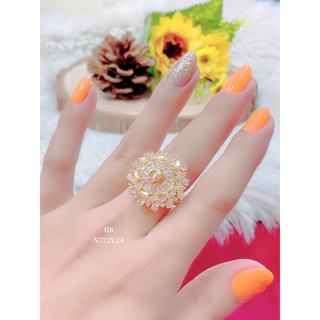 Trang Sức UHA - Nhẫn nữ UHA mạ vàng 18k đính đá CZ N772