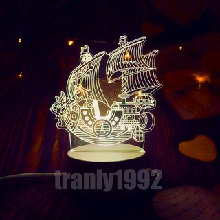 Đèn ngủ 3D TÀU ONE PIECE , đèn trang trí, quà tặng sinh nhật độc đáo
