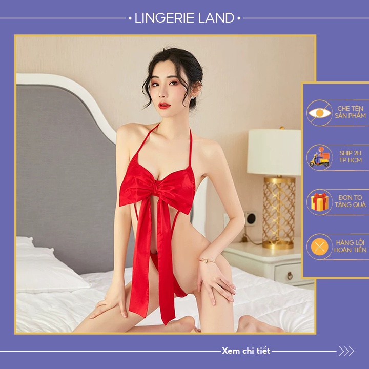 Bộ đồ lót gợi cảm có kèm quần lọt khe nơ to chúc mừng bất ngờ sexy freesize 40-70kg
