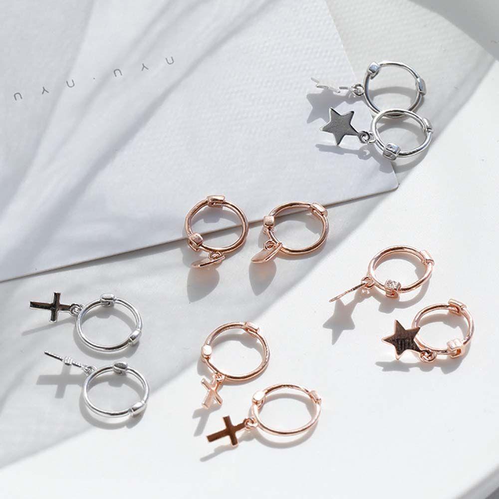 Bông Tai Dáng Dài Hình Thánh Giá / Ngôi Sao / Trái Tim Thời Trang Cho Nam Và Nữ