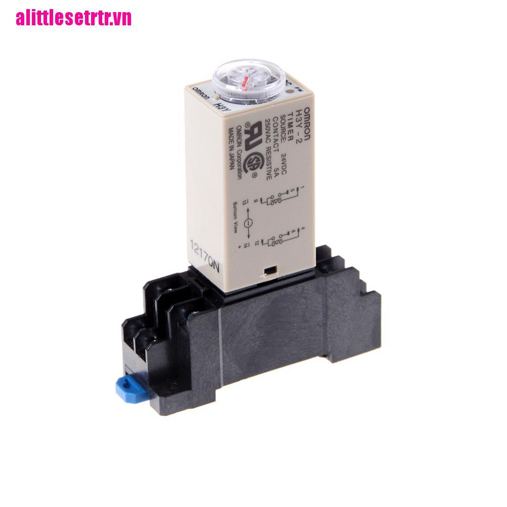 Rơ Le Hẹn Giờ 0-60 Giây DPDT DC 24V H3Y-2 Chuyên Dụng