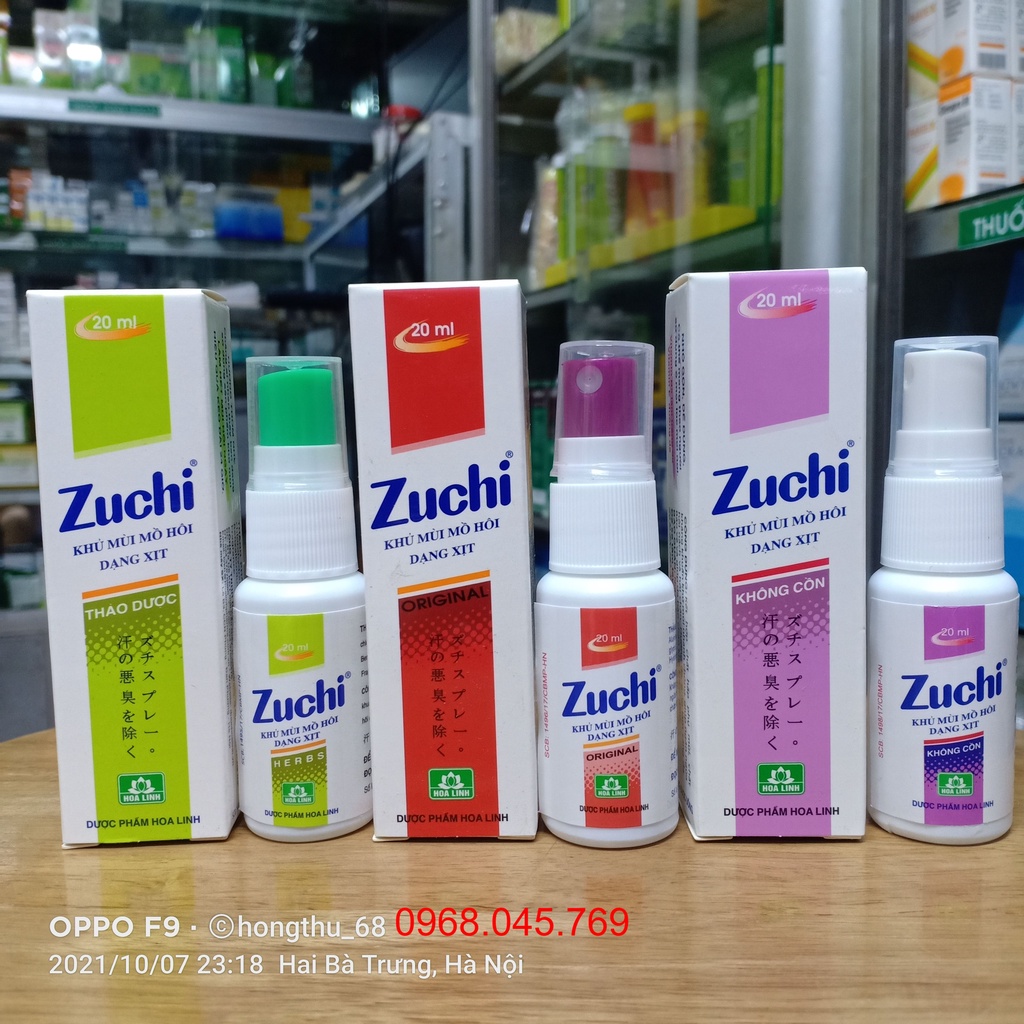 Xịt khử mùi Zuchi khử mùi hôi cơ thể chai xịt 20ml (màu ngẫu nhiên)