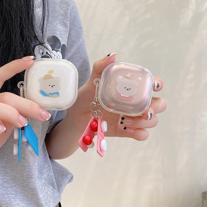 Bao Da Điện Thoại Chống Sốc Hình Gấu cherry Cho samsung galaxy buds pro & buds 2 Ốp