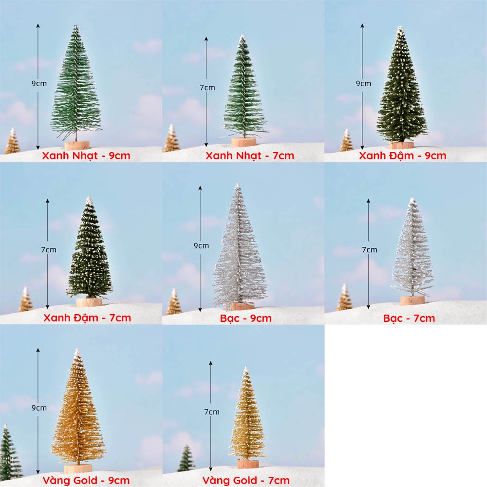 [Phụ kiện chụp ảnh] Đồ trang trí noel Mini (Cây thông, ông già, người tuyết,...)