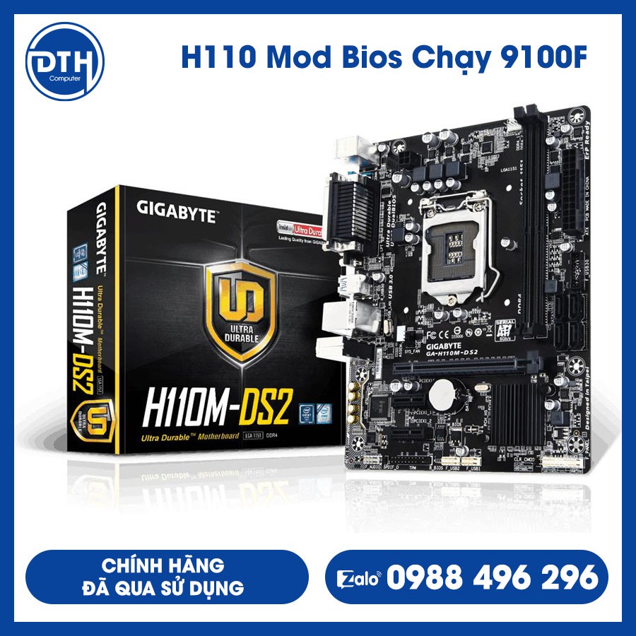 Main Msi, Giga H110 đã Mod Bios chạy được i3 9100F (mã 7W) / Chính Hãng Đã Qua Sử Dụng