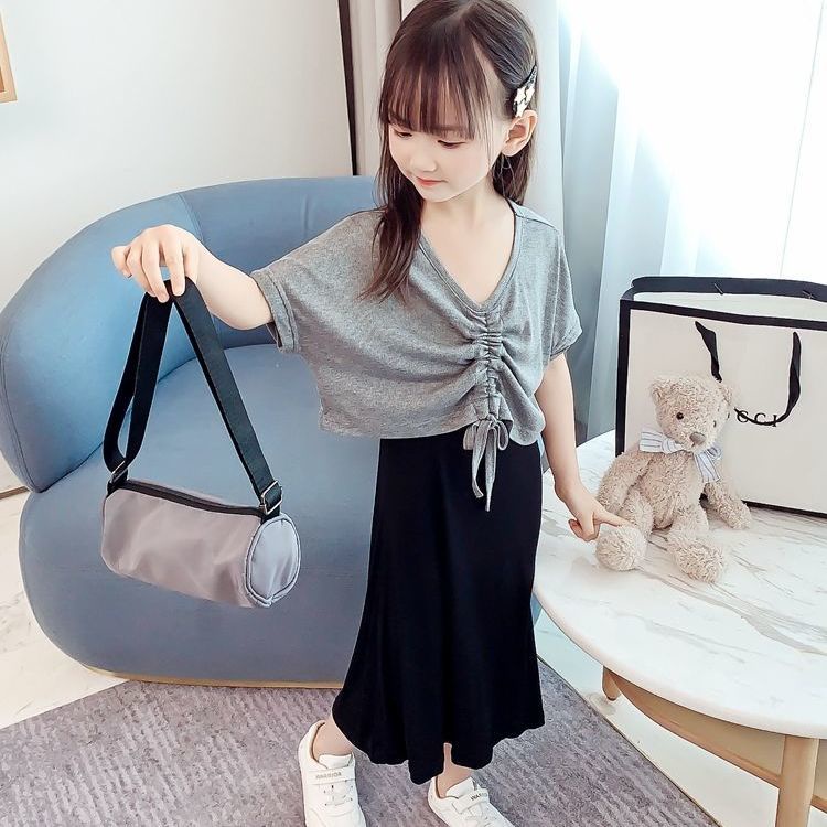 Bộ Đầm Yếm Mùa Hè Phong Cách Phương Tây Hợp Thời Trang Cho Bé Gái 2021