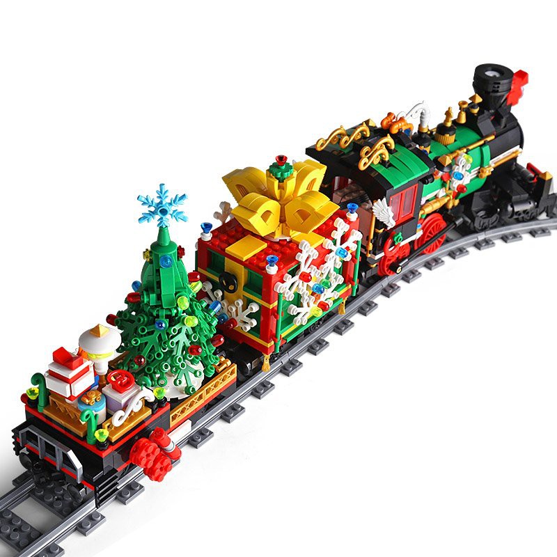 （CÓ SẴN）Đồ chơi lắp ráp mô hinh Merry Christmas Mould king 12012 Đoàn Tàu Lửa đón giáng sinh có điều khiển từ xa