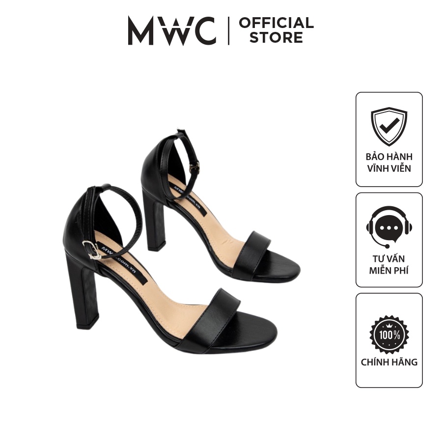 Giày MWC 3930 - Giày Cao Gót 9cm Quai Hậu Đế Dẹt, Giày Cao Gót Mũi Nhọn Đẹp