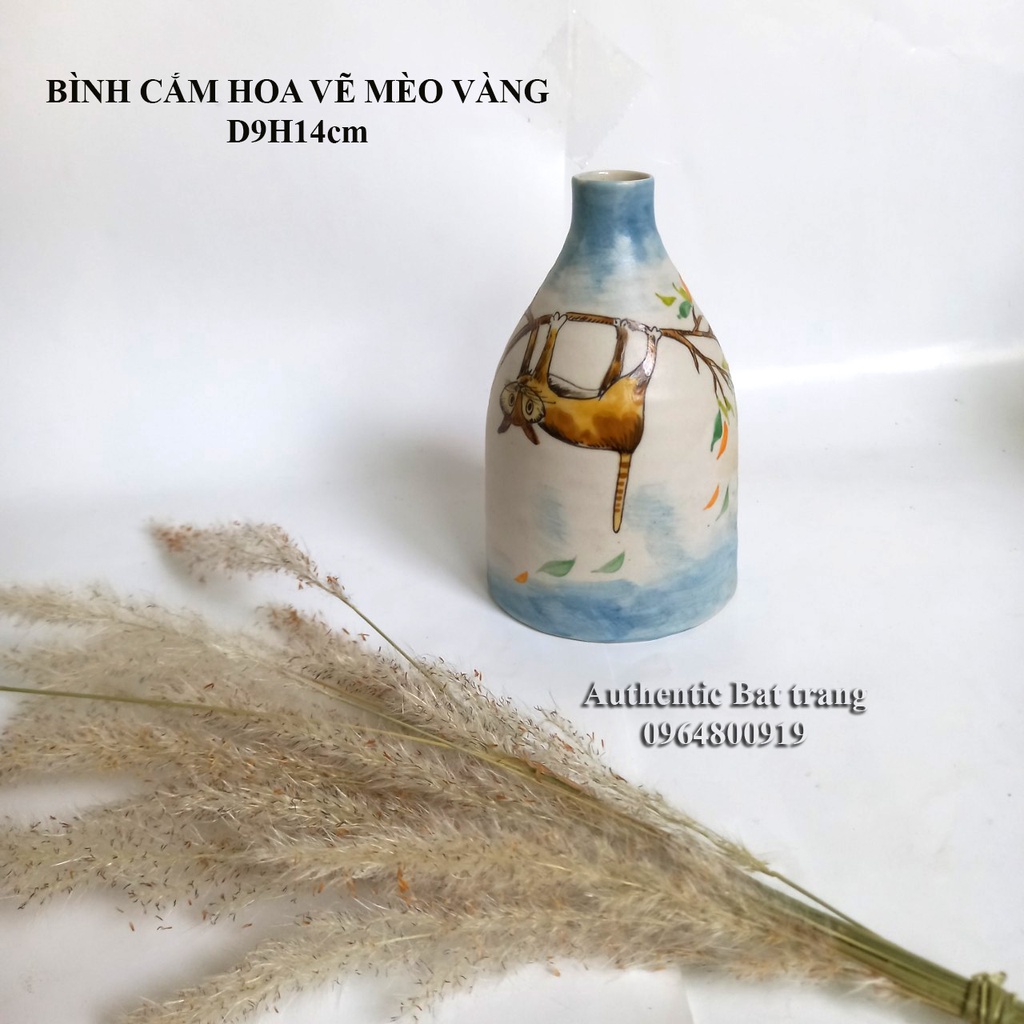 &quot;SIÊU XINH&quot; BÌNH CẮM HOA VẼ TAY THỦ CÔNG H14, H18cm, nhỏ xinh - trang trí nhà cửa tuyệt vời - Gốm sứ Authentic Bat trang