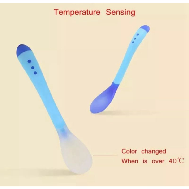 Combo 1 thìa ăn dặm báo nóng và 1 Túi nhai silicone chống hóc GB Baby - GBB