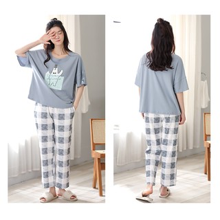 Bộ quần áo nữ 💐FREE SHIP💐 Bộ quần dài tay ngắn họa tiết kẻ caro - Micha D4 [bộ mặc nhà]