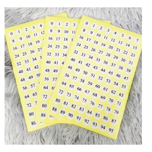 [Giao 2 Giờ] Giấy Decal Số Thứ Tự Từ 0 -&gt; 95 - Xấp 10 Tờ