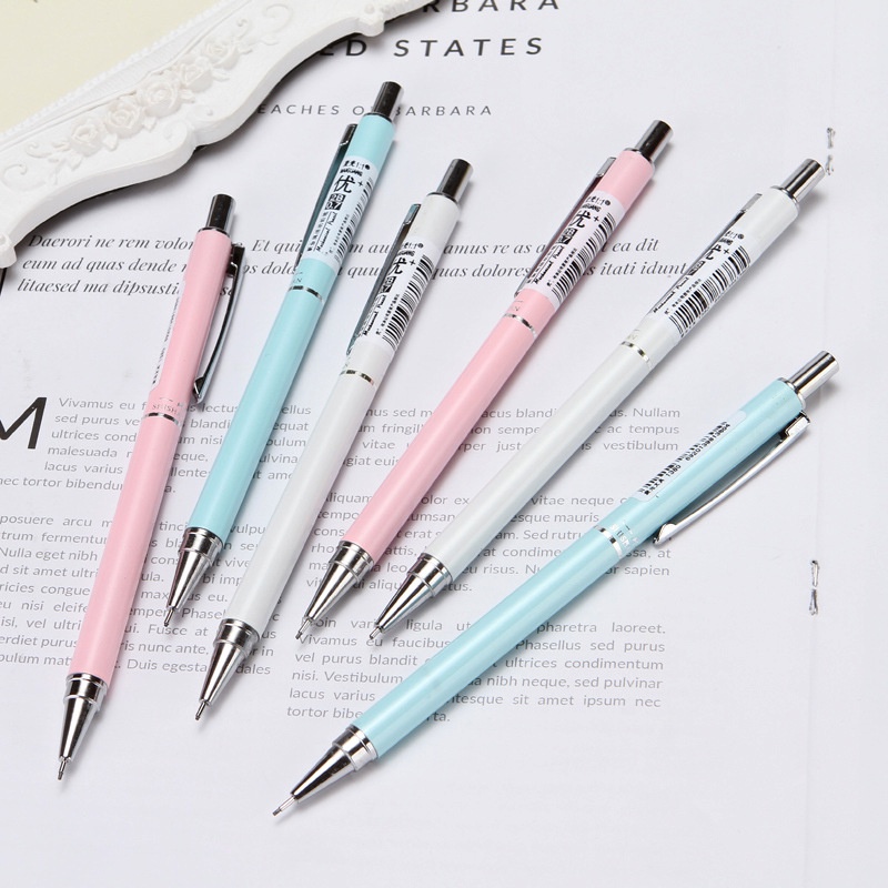 Bút chì kim loại 0.5/0.7mm thiết kế đơn giản phong cách Hàn Quốc