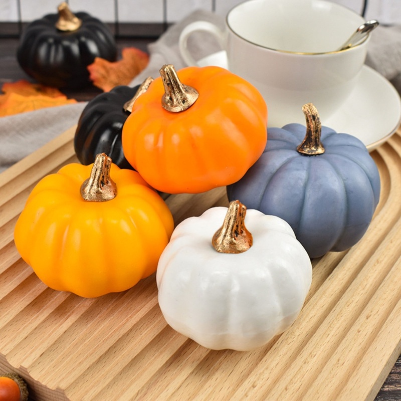Set 12 Quả Bí Ngô Nhân Tạo Mini Trang Trí Halloween